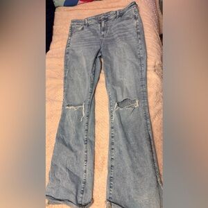 Distressed AE High Rise Skinny Kick